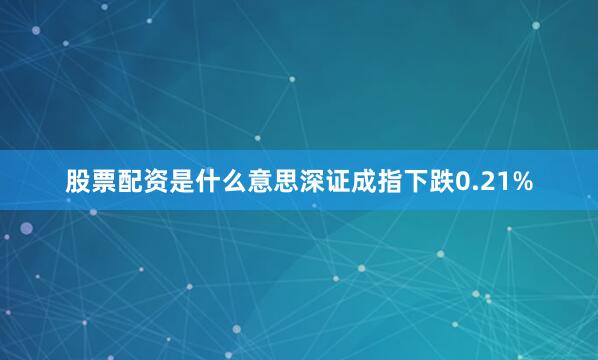 股票配资是什么意思深证成指下跌0.21%